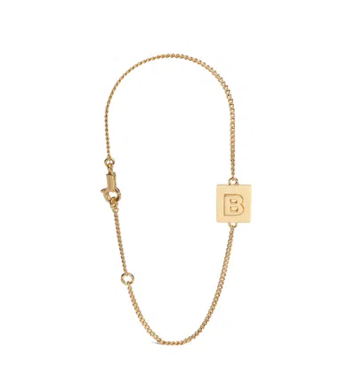 Celine Alphabet B Bracelet In Brass In Gold