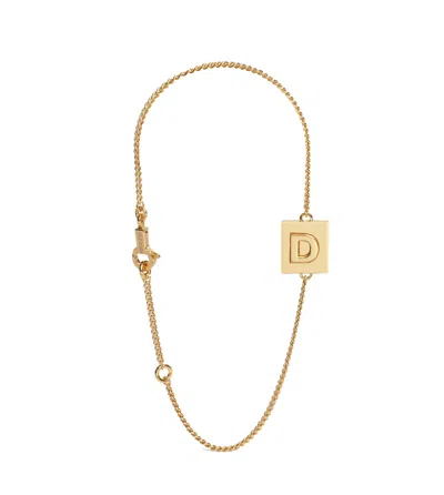 Celine Alphabet D Bracelet In Brass In Gold