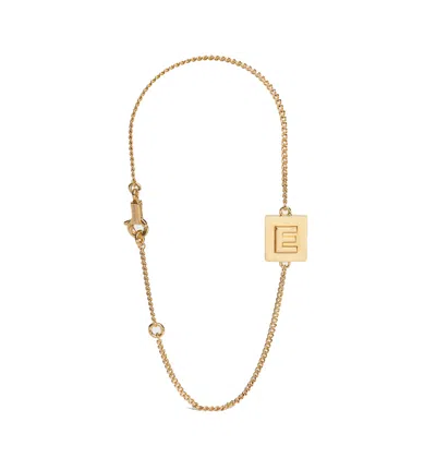 Celine Alphabet E Bracelet In Brass In Gold