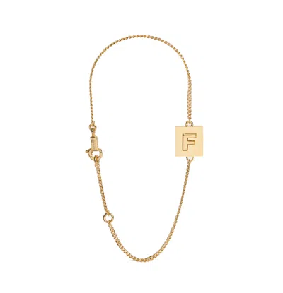 Celine Alphabet F Bracelet In Brass In Gold