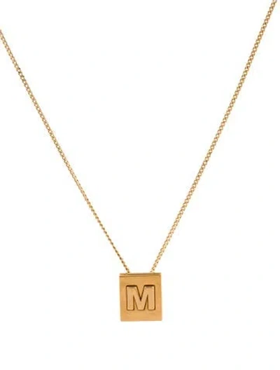 Pre-owned Celine Alphabet 'm' Pendant Necklace, 16.25" In Multi