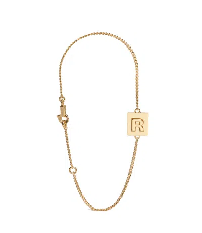 Celine Alphabet R Bracelet In Brass In Gold