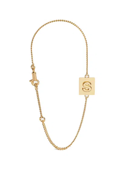 Celine Alphabet S Bracelet In Brass In Yellow