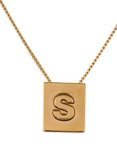 Pre-owned Celine Alphabet "s" Pendant Necklace, 16" In Multicolor