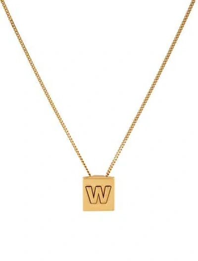 Pre-owned Celine Alphabet 'w' Pendant Necklace, 16.75" In Multicolor