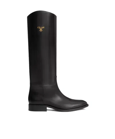 Celine Anais Riding Boot In Calfskin In Black