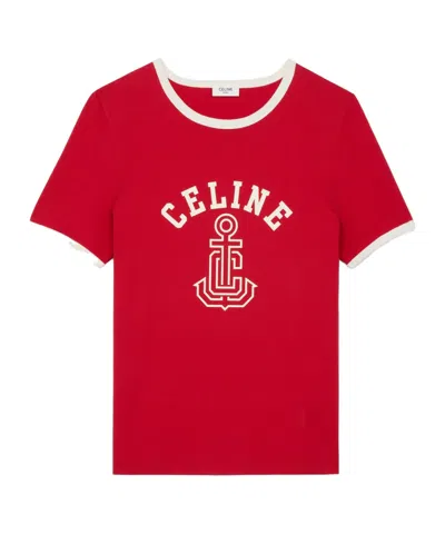 Celine Anchor 70's T-shirt In Cotton Jersey In Red