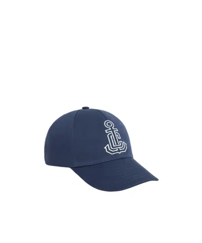 Celine Anchor Baseball Cap In Washed Cotton In Indigo