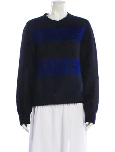 Pre-owned Celine Angora Striped Sweater In Blue