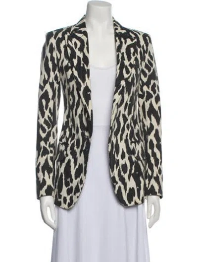 Pre-owned Celine Animal Print Blazer In Neutral