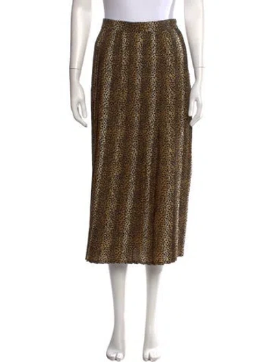 Pre-owned Celine Animal Print Midi Length Skirt In Neutrals