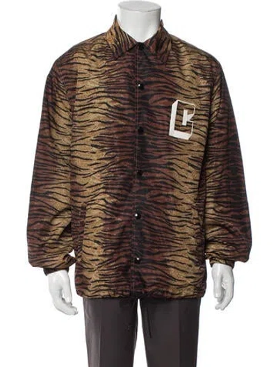 Pre-owned Celine Animal Print Puffer Coat W/ Tags In Brown