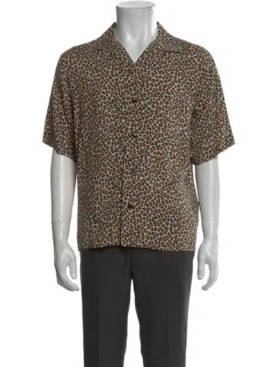 Pre-owned Celine Animal Print Short Sleeve Shirt In Multi