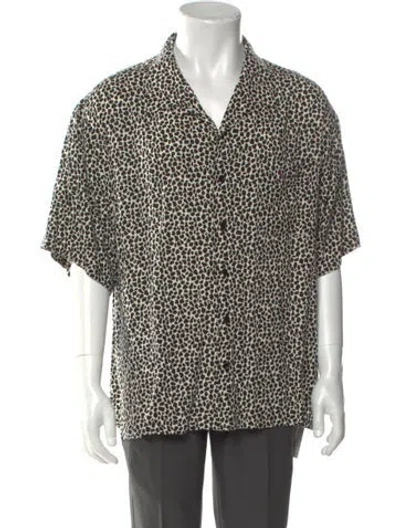 Pre-owned Celine Animal Print Short Sleeve Shirt In Neutral