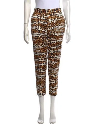 Pre-owned Celine Animal Print Straight Leg Pants W/ Tags In Black