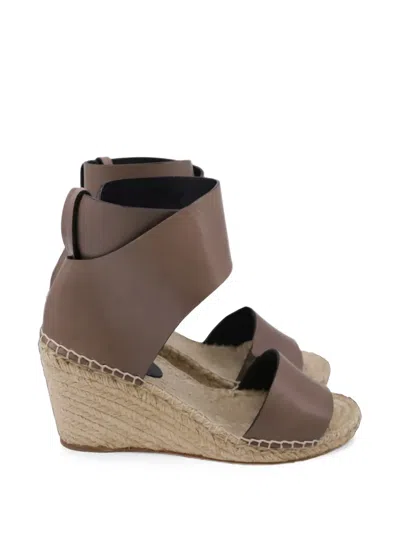 Pre-owned Celine Ankle-strap Espadrille Sandals In Brown