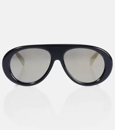 Celine Apres Ski Capsule Round Flat-top Sunglasses In Black