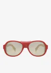 Celine Après Ski Capsule Pilot Sunglasses In Red