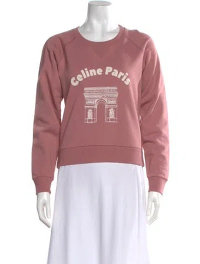 Pre-owned Celine Arc De Triomphe Graphic Print Sweatshirt In Pink