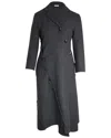 Celine Asymmetric Button-detailed Coat In Black