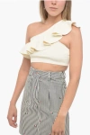 Celine Asymmetric Cropped Top With Ruffles