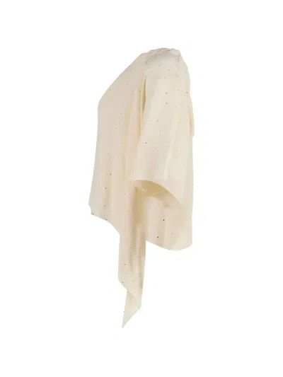 Pre-owned Celine Asymmetric Draped Top In Neutral