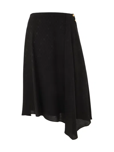 Celine Asymmetric Skirt In Burgundy