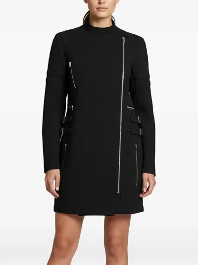 Pre-owned Celine Asymmetric Zipped Mini Coat In Black
