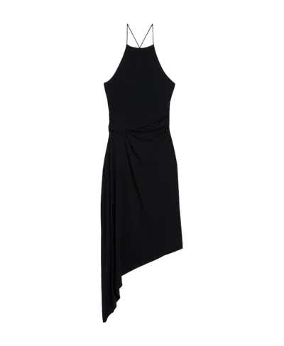 Celine Asymmetrical Dress In Black
