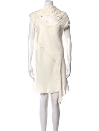 Pre-owned Celine Asymmetrical Mini Dress In White