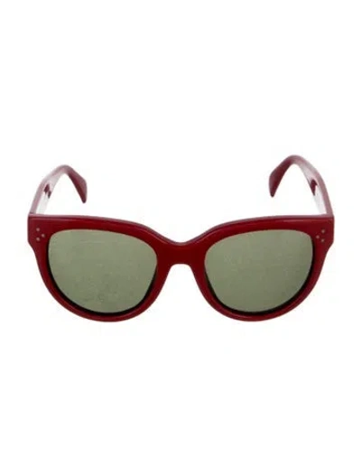 Pre-owned Celine Audrey Wayfarer Sunglasses In Red
