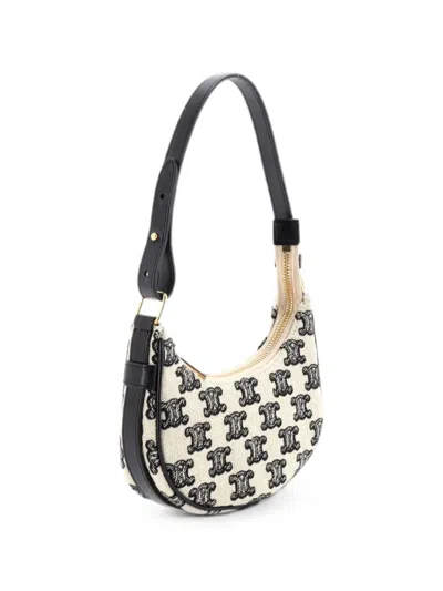 Pre-owned Celine Ava Bag Triomphe Canvas Mini Shoulder Bag In Neutral