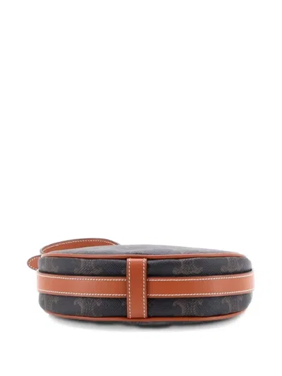 Pre-owned Celine Ava Bag Triomphe Coated Canvas Mini Shoulder Bag In Brown