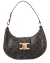 Celine Ava Medium Triomphe Coated Canvas & Leather Shoulder Bag In Brown