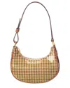 Celine Ava Mini Tweed & Leather Hobo Bag In Brown