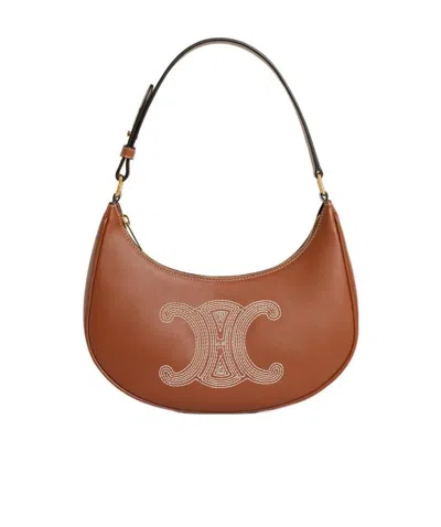 Celine Ava Shoulder Bag In Brown