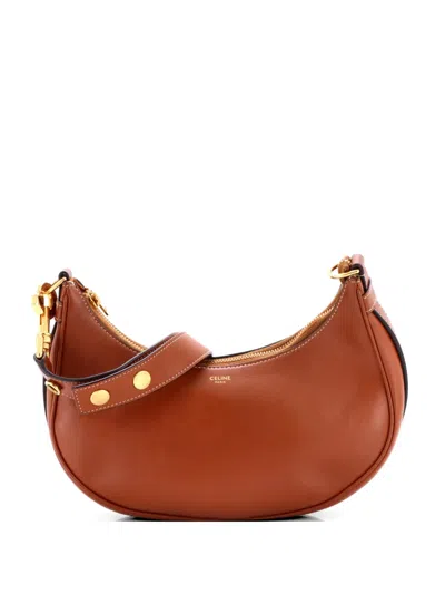 Pre-owned Celine Ava Strap Bag Leather Medium Hobo Bag In Brown