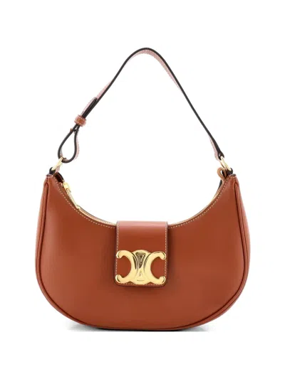 Pre-owned Celine Ava Triomphe Bag Leather Shoulder Bag In Brown