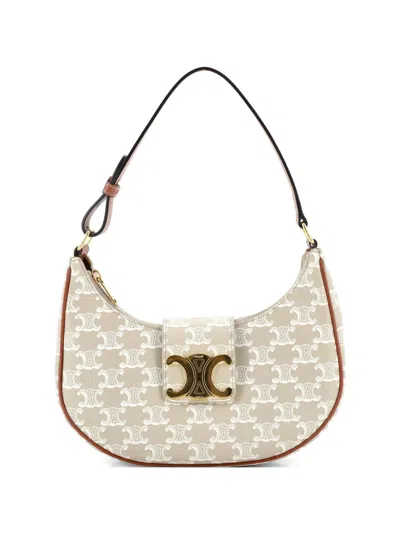 Pre-owned Celine Ava Triomphe Bag Triomphe Coated Canvas Shoulder Bag In Brown
