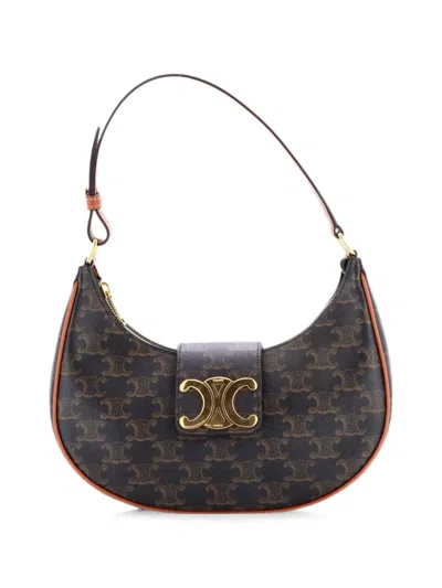 Pre-owned Celine Ava Triomphe Bag Triomphe Coated Canvas Shoulder Bag In Brown