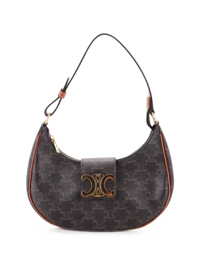 Pre-owned Celine Ava Triomphe Bag Triomphe Coated Canvas Shoulder Bag In Brown