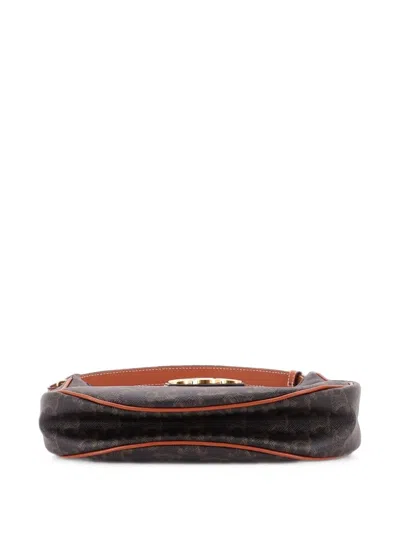 Pre-owned Celine Ava Triomphe Bag Triomphe Coated Canvas Shoulder Bag In Brown