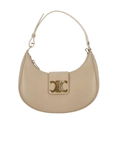 Celine Ava Triomphe Medium Shoulder Bag In Brown