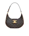 Celine Ava Triomphe Zipper Shoulder Bag In Black