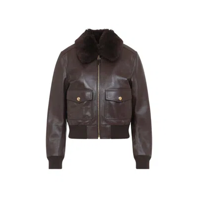 Celine Aviator Bomber Jacket Women In Brown