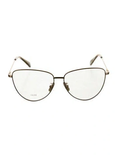 Pre-owned Celine Aviator Eyeglasses In Gold