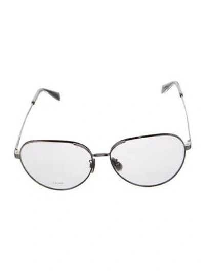 Pre-owned Celine Aviator Eyeglasses In Silver