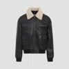 Celine Aviator Jacket With Ribbed Cuffs And Hem In Black