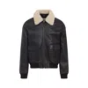 Celine Aviator Jacket With Ribbed Cuffs And Hem In Brown