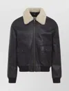 Celine Aviator Jacket With Ribbed Cuffs And Hem In Black